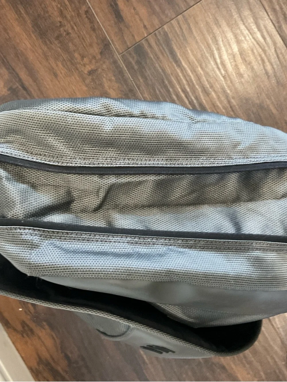 Tumi Gray Messenger Sling with Red Logo Accent